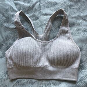 Aerie Gray Seamless Sports Bra with Racerback